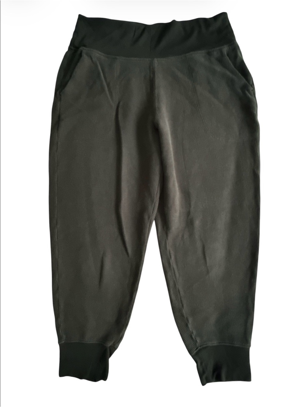 Athleta Coaster Luxe Waffle High Rise Jogger Pants Womens XL Black Athleisure